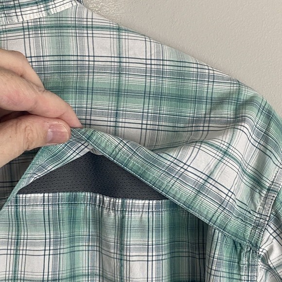 CROFT BARROW QUICK DRY Mens Green Plaid Fishing Short Sleeve Shirt Size XXL - Picture 6 of 9